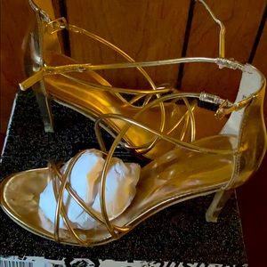 3 pairs of Gold Heels
